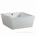 Acrylic Classic White Freestanding Rectangle Bathtub, Measures 1350x1350x580mm